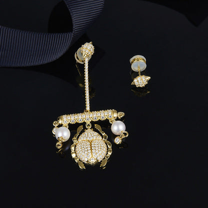 Silver S925 Sterling Silver Micro-Set Crystal Diamonds a Home Meilong Version As