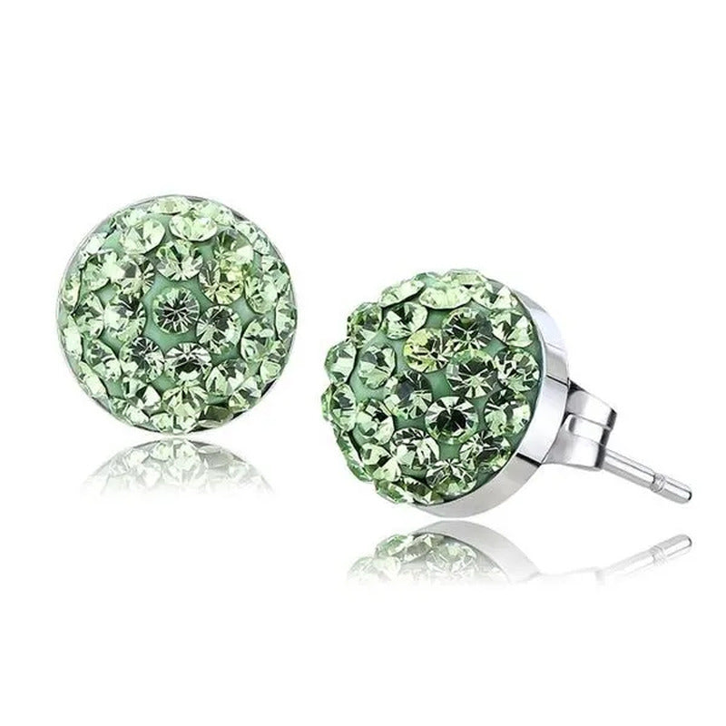 Alamode TK3548 Women High Polished Stainless Steel Earrings with Top Grade Cryst