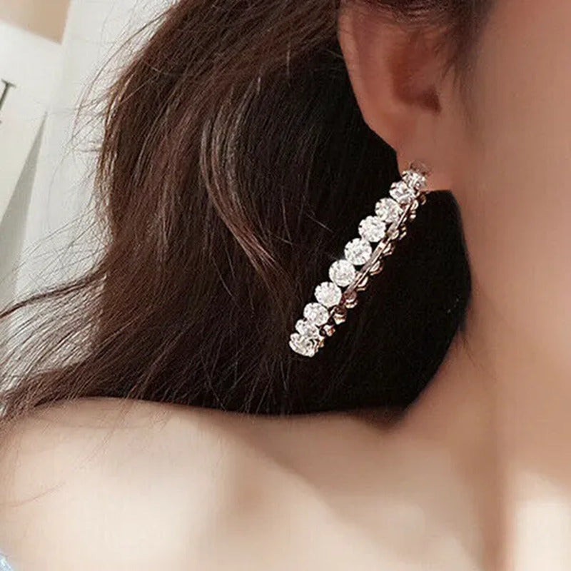Fashion 925 Sterling Silver round Hoop Earrings for Women Romantic Bride Jewelry