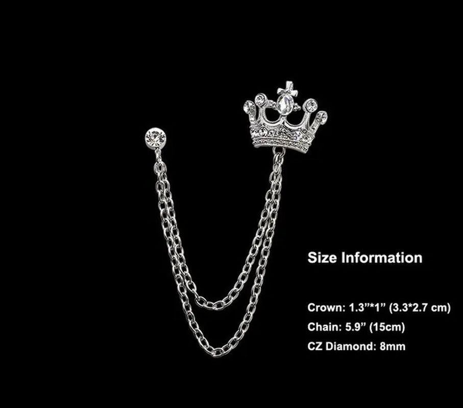Classic European Crown Brooch Lapel Pin Men Suit Boutonniere Badge Brooches for