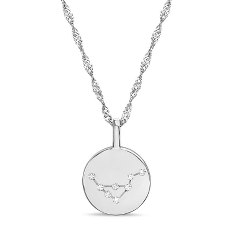 Zodiac Constellation Diamond Accent Pendant in Sterling Silver