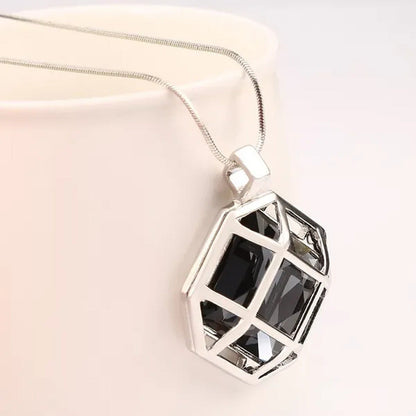 Square Diamond White Simple Fashion Square Openwork Sweater Chain