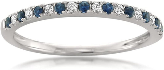 1/4 Carat Diamond, Pave-Set 14Kt White Gold Bridal Wedding Band Ring for Women (