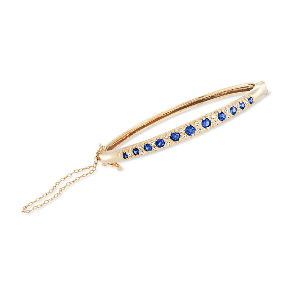 C. 1980 Vintage 1.50 Ct. T.W. Sapphire and .25 Ct. T.W. Diamond Bangle Bracelet
