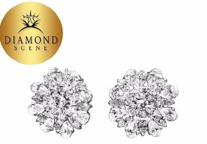 DIAMOND EARRING PEAR MARQUISE ROUND SHAPE SET EARRING