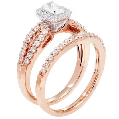 1.00 CT. T.W. Emerald Cut Diamond Engagement Ring and Band in 14K Gold (I, I1)