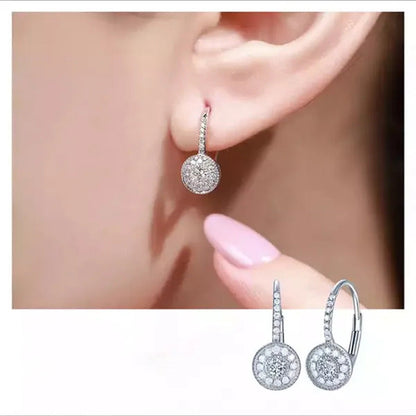 Trendy 925 Sterling Silver Micro Pave Diamond Drop Earring for Women Romantic En