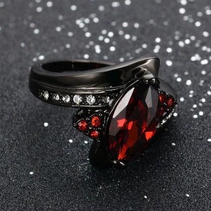 Women'S Rings Size 6-10 Black Sapphire 14K Black Gold Plated Wedding Ring (Choic