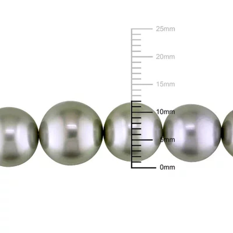 Allura 9-12 MM Silver Tahitian Pearl Necklace in 14K White Gold