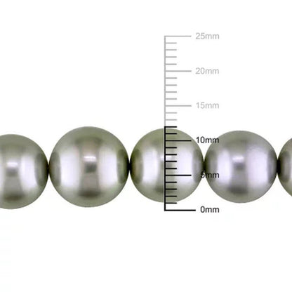 Allura 9-12 MM Silver Tahitian Pearl Necklace in 14K White Gold