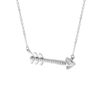 0.10 CT. T.W. Diamond Arrow Necklace in 14K Gold