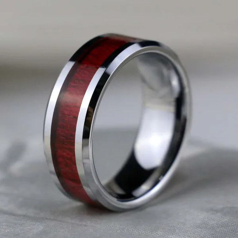 TWO RINGS Sz6-12 Couple Rings His Hers Ruby Heart Shape Cz Womens Ring Tungsten