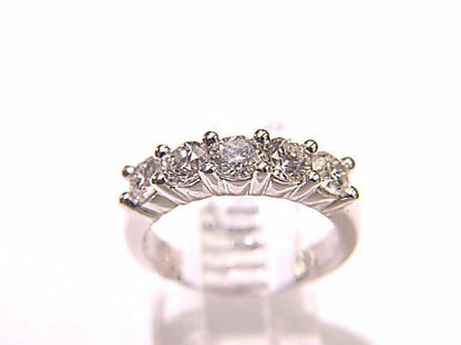 5 ROUND BRILLIANT DIAMOND COMMON PRONG SET BAND ANNIVERSARY DIAMOND BAND RING