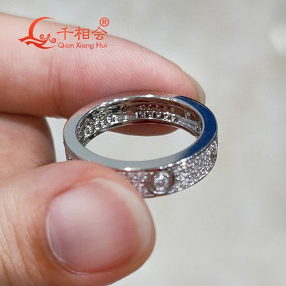 925 Silver Rings Hot Sale Classic Love Three Rows of Luxury Eternity Ring