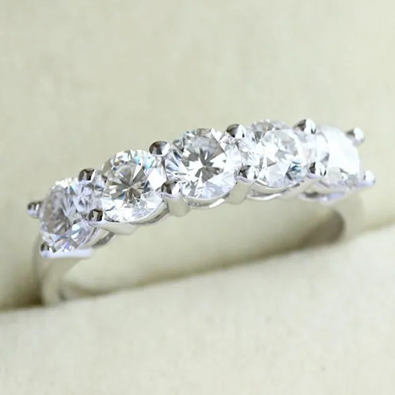 Queen Brilliance 1.5 Ct Engagement Wedding Band Half Eternity Moissainite CZ Dia