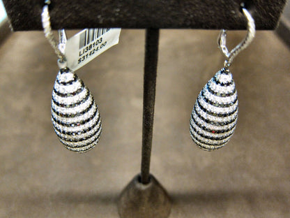 BLACK DIAMOND AND WHITE DIAMOND EARRING