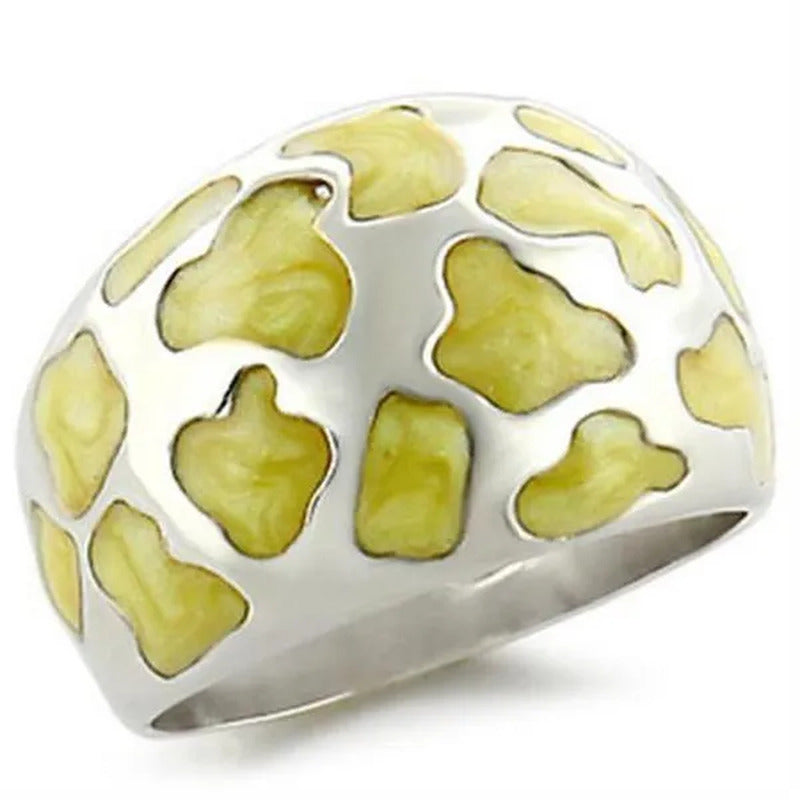 Alamode 34206-8 High-Polished 925 Sterling Silver Ring with Epoxy, Peridot -