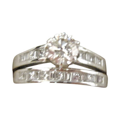 .55 CT CERTIFIED DIAMOND TWO PIECE ENGAGEMENT SET BAND ENGAGEMENT RING 14 K GOLD