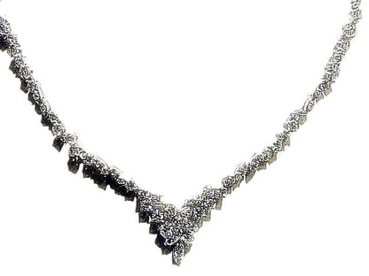 DIAMOND ROUND BRILLIANT SHAPE PRONG SET NECKLACE WHITE GOLD 10.85CT TOTAL WEIGHT