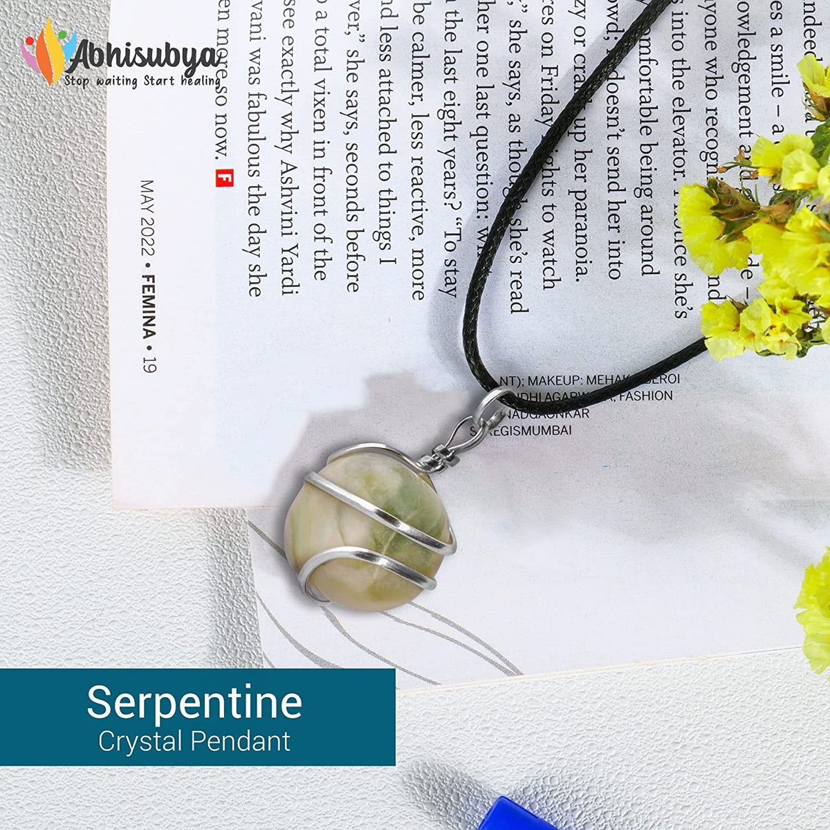 Crystal Necklace - Serpentine Stones - Chakra Necklace - Real Crystal Necklace -