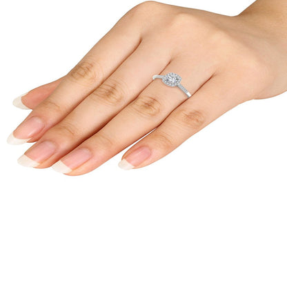 Imperial Diamond 1/2 Carat T.W. Diamond Single Halo 10Kt White Gold Engagement R