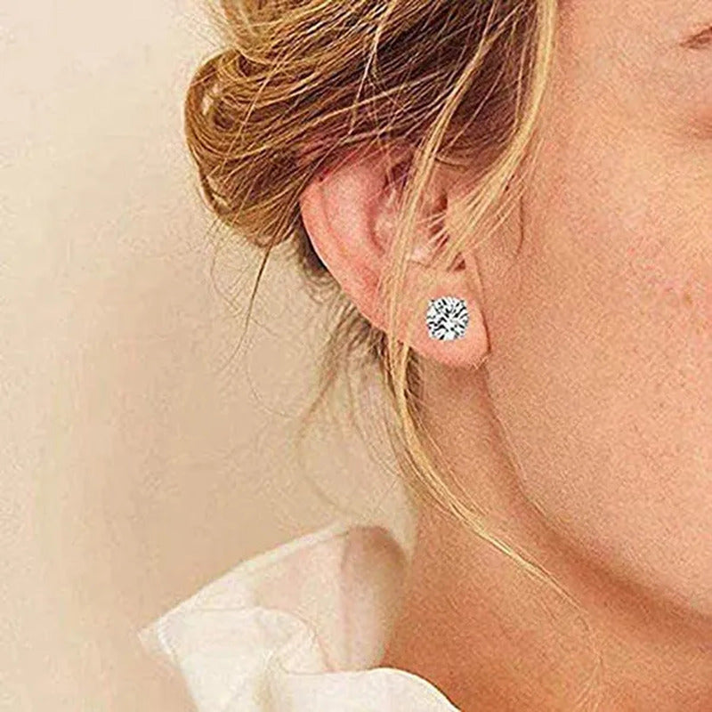 Exquisite Fashion 2-6Mm Diamond Earrings Set Earrings Double round Cubic Diamond