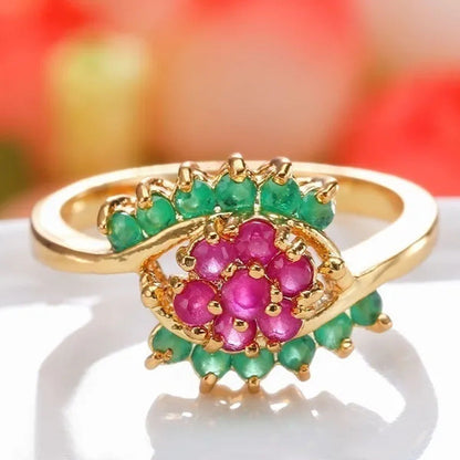 Jewelry Wedding Ring for Women Emerald Ruby Engagement Diamond Ring