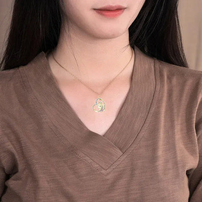 Exquisite Fashion Creative Personality Women'S Zircon Unicorn Necklace Jewelry C