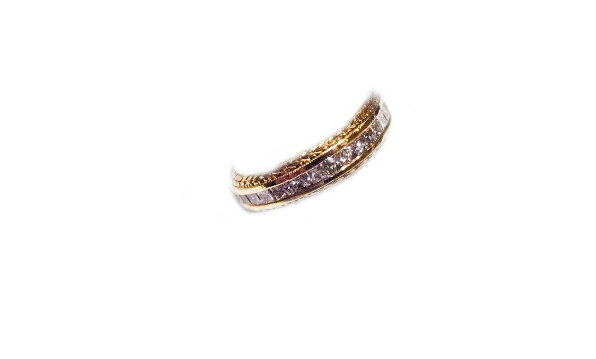 DIAMOND PRINCESS SHAPE ETERNITY BAND SET WEAVE DESIGN DIAMOND BAND DIAMOND RING