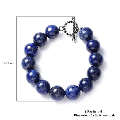 Shop LC Lapis Lazuli Beads Bracelet Stainless Steel Her Size 7" Ct 327