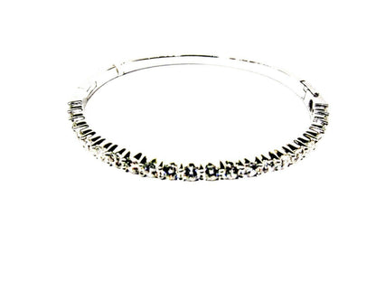 DIAMOND ROUND BRILLIANT BANGLE SET ON TOP PRONG SET CUFF DIAMOND BANGLE BRACELET