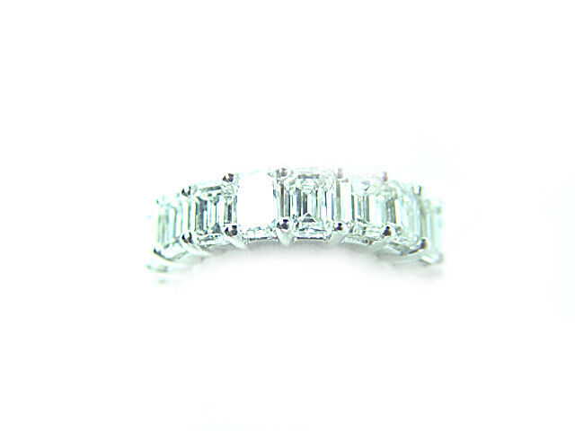 DIAMOND EMERALD SHAPE COMMON PRONG SET ETERNITY BAND 19 STONE DIAMOND ETERNITY
