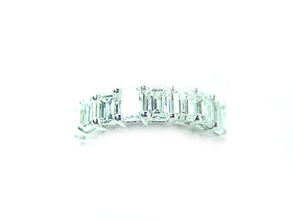 DIAMOND EMERALD SHAPE COMMON PRONG SET ETERNITY BAND 19 STONE DIAMOND ETERNITY