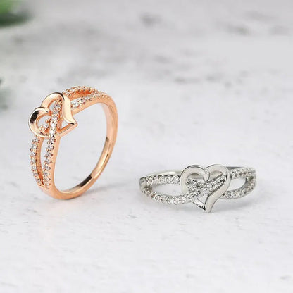 New Infinity Heart Cross Ring Promise Ring Forever Diamond Ring Heart Ring Silve