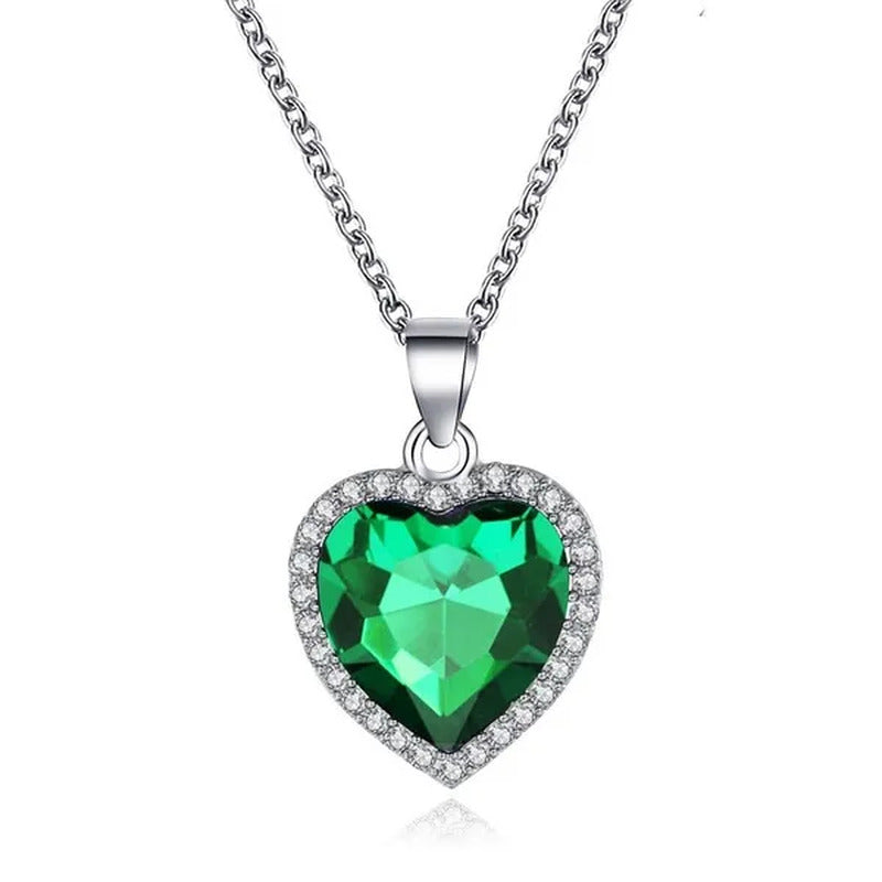 New Arrival Ocean Heart Necklaces & Pendants for Women Crystal Rhinestone Jewelr