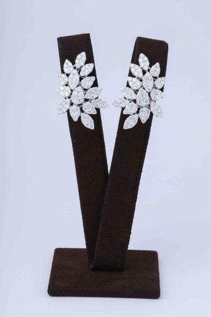 Pave Diamond Cluster Earrings