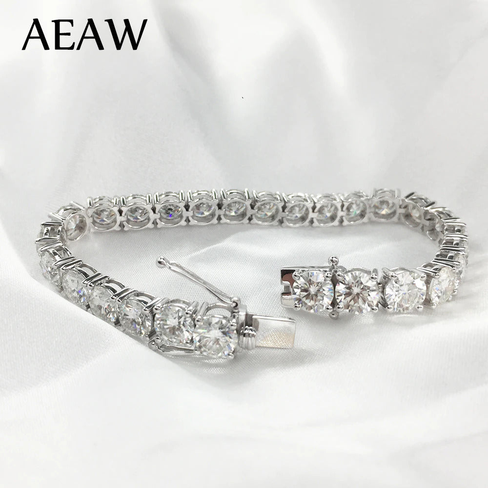 AEAW Platinum Plated Silver 12.4CTW 18CM Length 4Mm F near Colorless