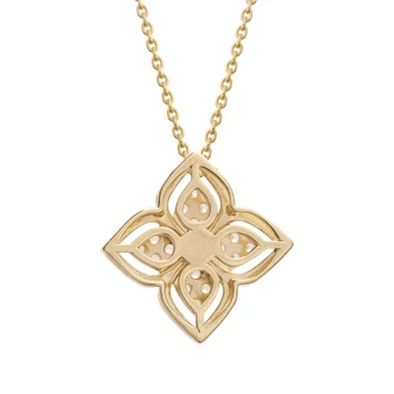 0.25 CT. T.W. Diamond Pave Clover Pendant in 14K Yellow Gold (I, I1)