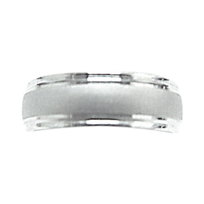 DIAMOND BRUSHED CENTER POLISHED GROOVED SIDE SET PLATINUM