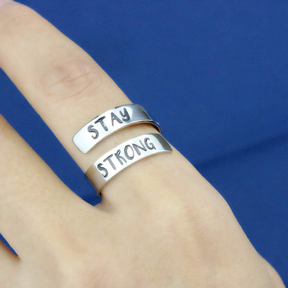 Adjustable Ring Inspirational Jewelry Personalized Stainless Steel Rings Birthda