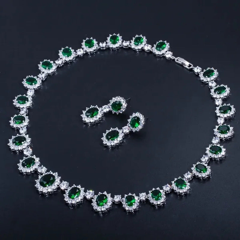 Gloriya Elegant Ruby Red Zirconia and White CZ Diamond Paved Setting Flower Pend