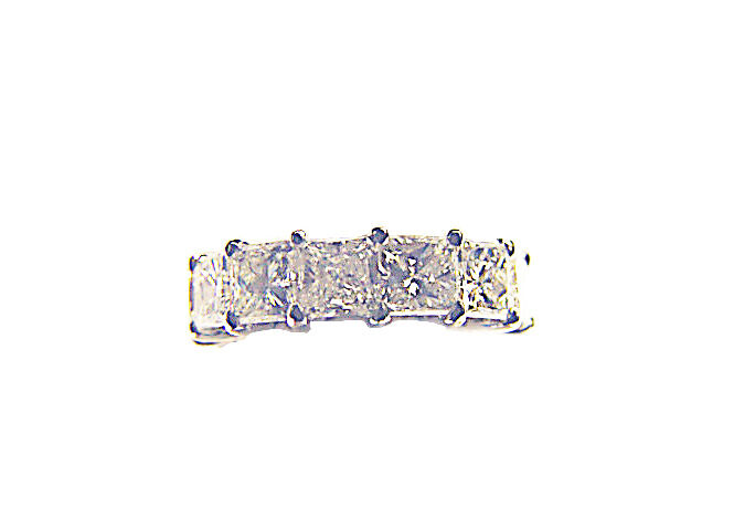 DIAMOND PRINCESS SHAPE ETERNITY BAND COMMON PRONG SET DIAMOND BAND PRINCESS CUT