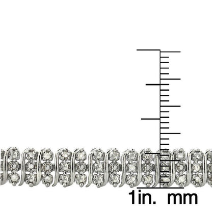 1.00Ct TDW Diamond S Pattern Tennis Bracelet