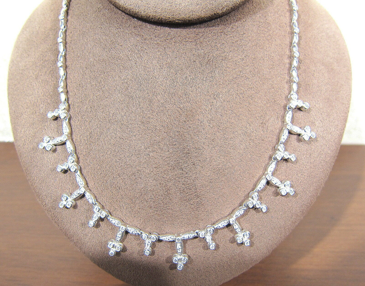 DIAMOND NECKLACE ROUND DIAMOND SET ALL THE WAY TO BACK