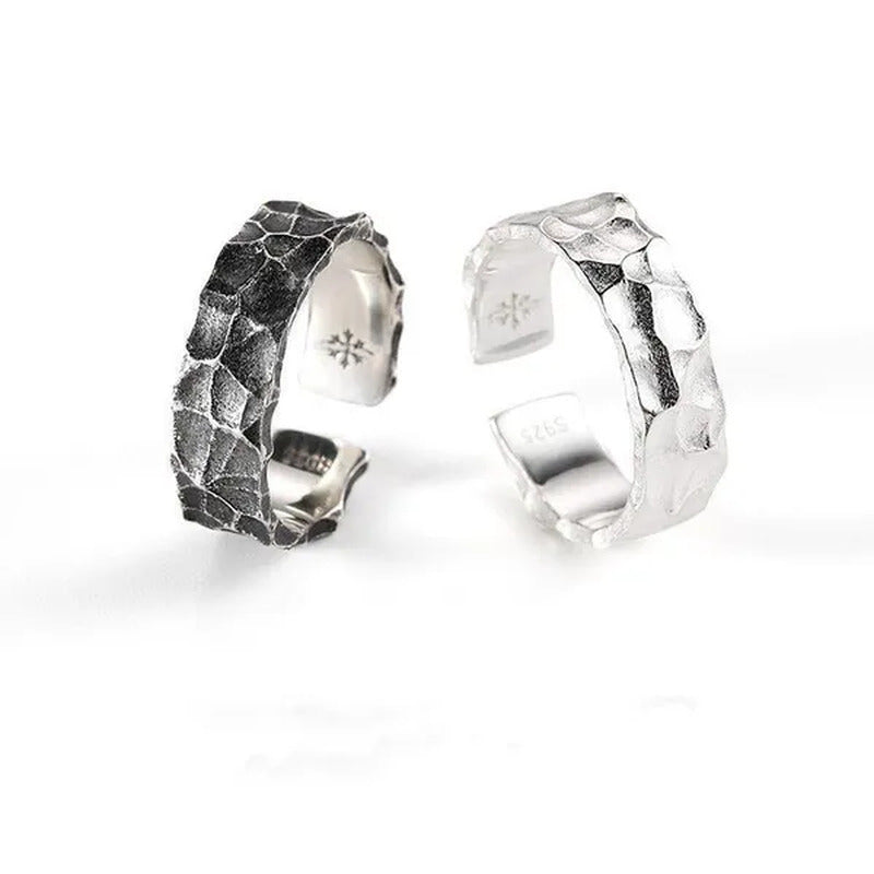 Vintage Stone Pattern Ring Men and Women Simple Personality Ring Fashion Hand Je