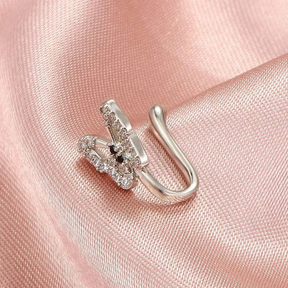 1 PC Crystal Diamond Fake Piercing Nose Ring Butterfly Non Piercing Clip on Nose