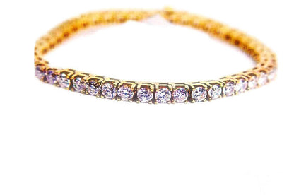 ROUND BRILLIANT CUT DIAMOND TENNIS BRACELET 4 PRONGS