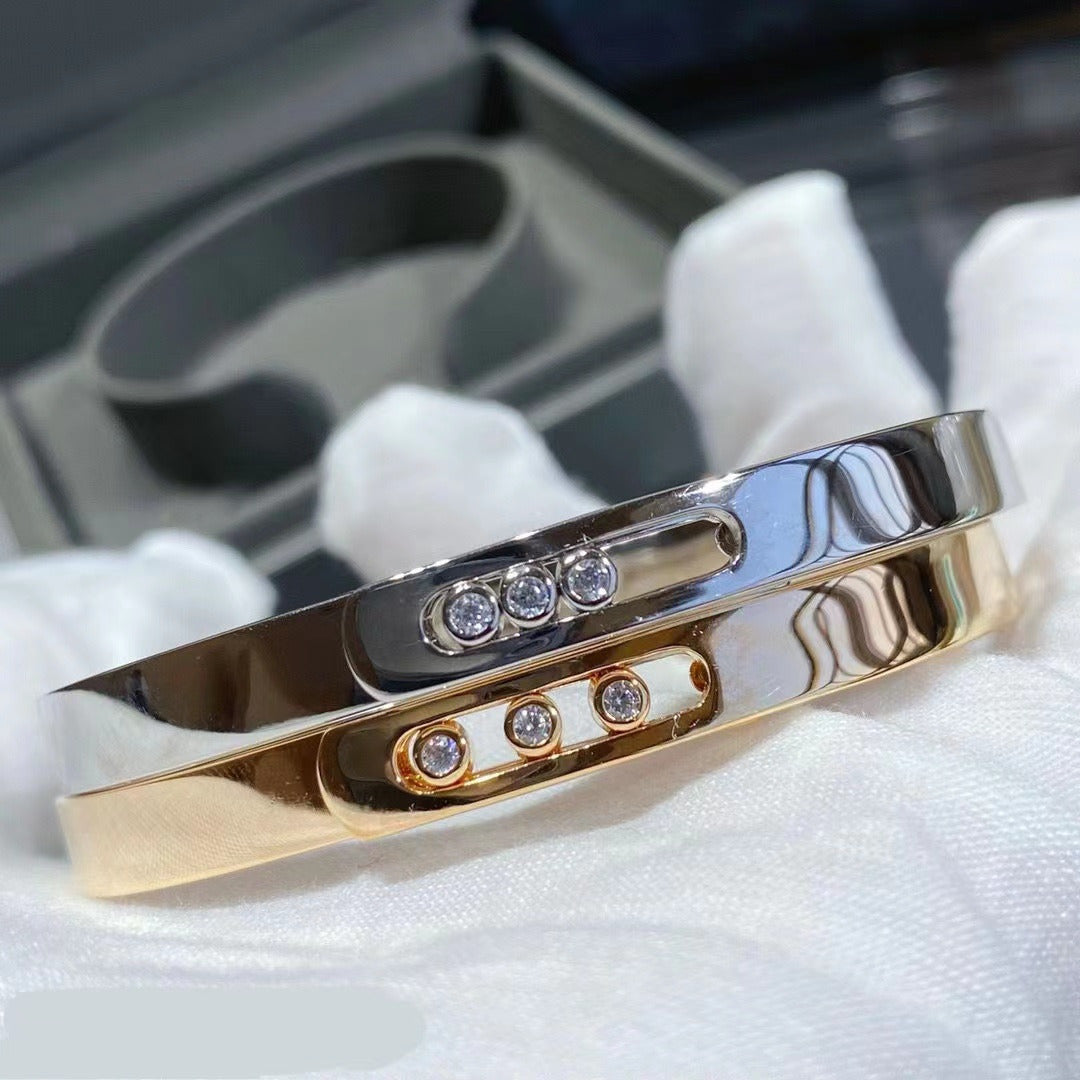 Light Luxury Mobile Sliding Three Diamond Diamond-Encrusted Bracelet Female