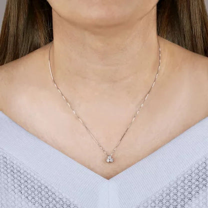 0.38 CT. T.W. Diamond Three Stone Pendant in 14K White Gold