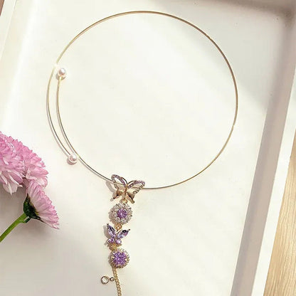 MENGJIQIAO Korean Elegant Metal round Chain Choker Jewelry for Women Girls Fashi